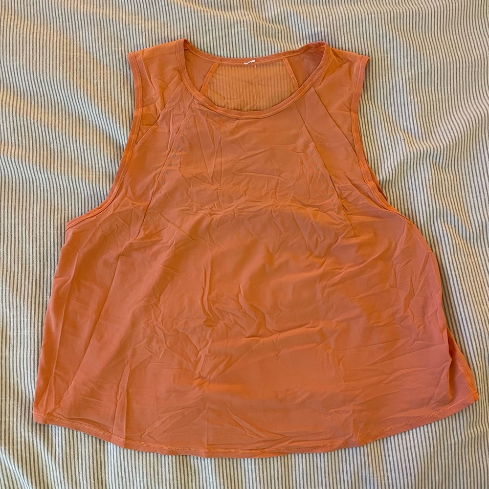 Lululemon Sculpt Crop Tank Top Size 8 Coral Color